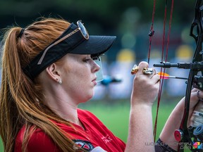 Fiona Maude in action at the 2019 World Archery Target Championship in 's-Hertogenbosch, Netherlands. Supplied photo.