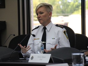 Deputy chief Shawna Spowart speaks at the Cornwall police board meeting on Thursday June 6, 2019 in Cornwall, Ont. Alan S. Hale/Cornwall Standard-Freeholder/Postmedia Network