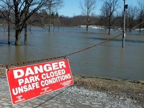 This file photo shows flooding at Bridgeview Park in Petrolia during a previous year.
