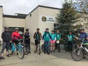 The Government of Alberta has awarded a construction contract to Marshall-Lee Construction Corporation to build the new Stony Plain Central School. Pictured in June 2019, students from Stony Plain Central School biked to Brookwood School in Spruce Grove to demonstrate the difficulty of travelling between the two municipalities for those without a licence. Photo by Josh Thomas/Reporter/Examiner.