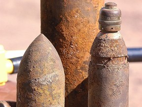 Shell casings discovered during early stages of a cleanup effort at Garrison Petawawa.