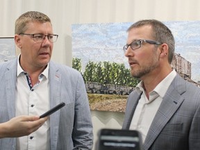 Scott Moe and Todd Goudy both kept their seats in yesterday's provincial election. File photo.