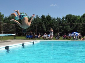 Brayden Lepage shows off his diving skills. Over 20 Cornwall kids took part in the City of Cornwall diving competition, held at the Reg Campbell community pool, on Saturday July 13, 2019 in Cornwall, Ont. Francis Racine/Special to the Cornwall Standard-Freeholder/Postmedia Network