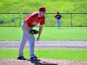 Cornwall River Rats pitcher Dan Perrier on the mound as Cornwall faced the Bytowne Batallion and the Metcalfe Mudd at Legion Park, on Sunday July 7, 2019 in Cornwall, Ont. Marc Benoit/Special to the Cornwall Standard-Freeholder/Postmedia Network