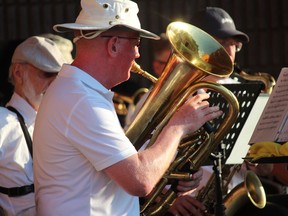 The Seaway Winds Concert Band brass section, during its Arts in the Park performance in Lamoureux Park on Wednesday July 17, 2019 in Cornwall, Ont. Alex Stacey/Special to the Cornwall Standard-Freeholder/Postmedia Network