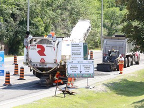 Roadwork started on Regent Street near York Street in Sudbury, Ont. on Wednesday July 31, 2019. The pavement rehabilitation project is expected to cost about $2.2 million. The city is now looking at a new paving method.