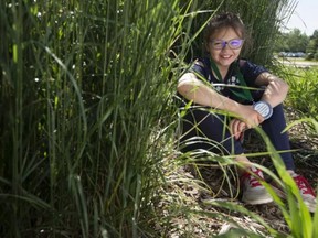 Bella Morrisseau Whiskeyjack, 9, poses for a photo, in Sherwood Park Wednesday July 17, 2019. Bella recently won a story competition for her book on Treaty 6. Photo by David Bloom