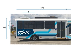 One of the GOVA plus vehicles operated by the City of Greater Sudbury to transport individuals whose level of disability prevents them from using the conventional transit system.