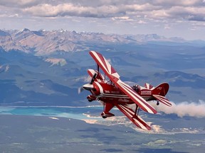 A plane flys over Alberta in this 2019 image. A group of pilots from Edmonton and the surrounding area will be staging an air tour Saturday with craft like this as well as other varieties.