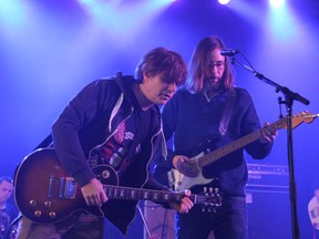 Treble Charger's Greig Nori and Bill Priddle do a soundcheck at Mill Square's Machine Shop in Sault Ste. Marie, Ont.,  on Friday, Feb. 6, 2015. The band performed as part of Ontario Winter Carnival Bon Soo's opening night. (BRIAN KELLY/THE SAULT STAR/QMI AGENCY)
