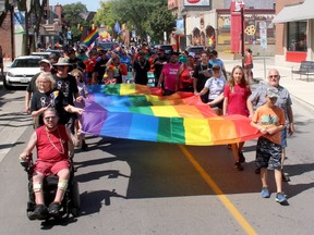 The 2019 Pride parade in downtown Chatham is shown.  (File/Ellwood Shreve/Postmedia Network)