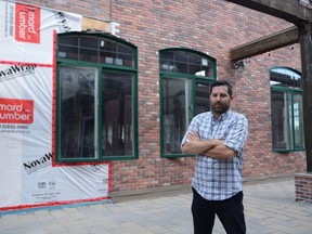 Cornwall Coun. and innovation centre executive director Eric Bergeron stands behind the centre's future location, whose rebrand will be launched on small business week in October.  Photo taken on Friday August 23, 2019 in Cornwall, Ont. Nick Dunne/Cornwall Standard-Freeholder/Postmedia Network