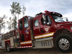 A municipal fire truck operated by the Fort McKay Volunteer Fire Department in Fort McKay, Alta. on Saturday August 13, 2016. Vincent McDermott/Fort McMurray Today/Postmedia Network
