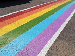 The new Pride crosswalk was officially unveiled in Downtown Pembroke with a ribbon cutting ceremony Aug. 20, 2019.