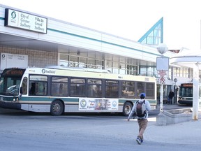 This file photo shows the Greater Sudbury Transit Terminal in Sudbury, Ont.