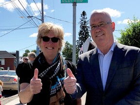 Westport Mayor Robin Jones is shown with Leeds-Grenville-Thousand Islands and Rideau Lakes MPP Steve Clark in September. (FILE PHOTO)