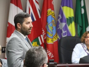 Coun. Eric Bergeron speaking about the revised Energy Conservation Plan presented to city council on Monday September 9, 2019 in Cornwall, Ont. Alan S. Hale/Cornwall Standard-Freeholder/Postmedia Network