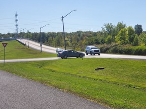 This intersection between McConnell Avenue and Old McConnell Avenue is a major sticking point for a new subdivision proposed for the area, as seen on Wednesday September 18, 2019 in Cornwall, Ont. Alan S. Hale/Cornwall Standard-Freeholder/Postmedia Network