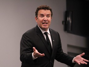 Rick Mercer speaks to the Oil Sands Trade Show at Shell Place in Fort McMurray, Alta. on Wednesday, September 11, 2019. (Vincent McDermott/Postmedia Network)