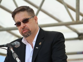 David Yurdiga, Conservative MP for Fort McMurray-Cold Lake, speaks at the First Nation, Metis, Inuit Festival at the McMurray Metis grounds on Friday, June 21, 2019. Vincent McDermott/Fort McMurray Today/Postmedia Network