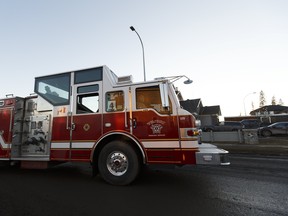 A fire truck with the Fort McMurray Fire Department in Fort McMurray on Tuesday, April 4, 2017. Ian Kucerak / Postmedia