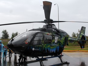 A Local HERO helicopter is on display at the emergency service's annual pancake breakfast at Fire Hall 1 in Fort McMurray on September 7, 2019. Laura Beamish/Fort McMurray Today/Postmedia Network