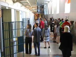 The inaugural tour inside Kingston Penitentiary gives visitors a look at one of the cell ranges of the institution on June 14, 2016. (Michael Lea/The Whig-Standard)