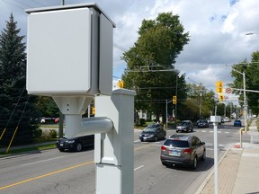 Red light cameras, like this one in London, may be coming to Kingston in 2022.