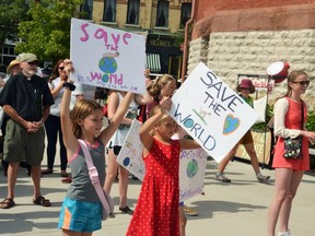 Activists ranging from very young to not as young attended the Fridays for Future climate rally in Stratford in September 2019, joining people in more than 150 countries around the world in calling for climate action. (Galen Simmons/Beacon Herald file photo)