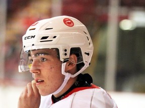 BRIAN KELLY 
Soo Greyhounds rookie rearguard Jacob Holmes