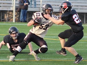ABJ Scots didn't make it out of the first round of playoffs in the Miles Conference after suffering a 39-6 loss against Sturgeon on Friday, Oct. 18. Photo courtesy Susanne Meters