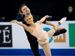 Kirsten Moore-Towers and Michael Marinaro of Canada perform in the pairs free skate during the Skate Canada International figure skating competition at Prospera Place in Kelowna, B.C., on Saturday, Oct. 26, 2019.  Dom Gagne-USA TODAY