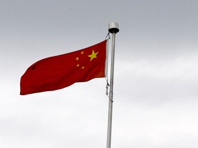 The flag of the People's Republic of China flies over the Brockville Railway Tunnel on Tuesday, Oct. 1, 2019. (FILE PHOTO)