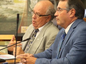 Maxville Manor CEO Bernard Bouchard, left, and board chair Ivan Coleman speak to SDG council on Tuesday October 10, 2017 in Cornwall, Ont. Alan S. Hale/Cornwall Standard-Freeholder/Postmedia Network