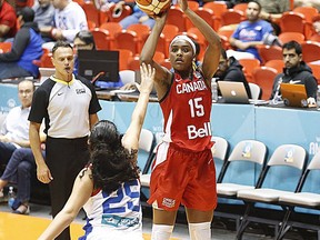 Aaliyah Edwards of Kingston in action for Team Canada against Puerto Rico  at the AmeriCup Basketball Tournament in San Juan Puerto Rico on Tuesday September 24, 2019  FIBA Photo/Submitted PhotoKingston Whig-Standard/Postmedia Network

Handout Not For Resale