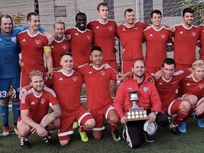 Having already won the 2019 Kitchener and District Soccer League men’s premier regular season championship, Stratford Bentley’s City FC added to its trophy case by winning the division’s playoff title with a 1-0 victory over Riverside FC Sunday in Kitchener.
