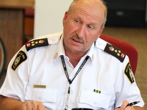 Chief Hugh Stevenson speaks during a meeting of Sault Ste. Marie Police Services Board last Thursday. BRIAN KELLY