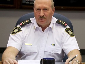 Chief Hugh Stevenson speaks before a meeting of Sault Ste. Marie Police Services Board on Thursday. BRIAN KELLY