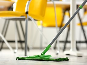 mopping classroom