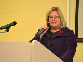 Ontario Minister of Government and Consumer Services Lisa Thompson speaks at Friday's round-table consultation in Stratford. Galen Simmons/The Beacon Herald/Postmedia Network