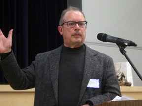 Ray Racette, president and CEO of the Lake of the Woods District Hospital, was the keynote speaker at Reconciliation Kenora's 2019 meeting on Nov. 23. He told guests that everyone should continue focusing on reconciliation through health.