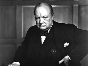 The most famous photo of Winston Churchill was taken by Ottawa photographer Yousuf Karsh on Dec. 30, 1941. The photograph was taken in the House of Commons in Ottawa shortly after Churchill had delivered a speech before Canadian MPs. Wikipedia photo