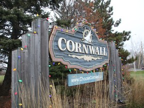 Christmas lights have been strung on the Cornwall sign on the traffic circle island on Wednesday November 27, 2019 in Cornwall, Ont. Alan S. Hale/Cornwall Standard-Freeholder/Postmedia Network