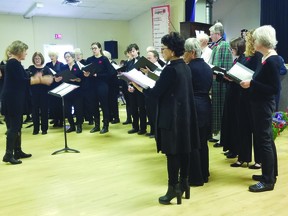 The Foothills Regional Choir performs during Nanton's 2019 Remembrance Day ceremony at the community centre.