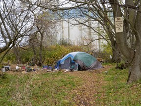 "No trespassing" signs are posted everywhere on the property which was home to about six homeless people last summer. Photo taken on Wednesday, November 6, 2019 in Owen Sound, Ont. Scott Dunn/The Owen Sound Sun Times/Postmedia Network