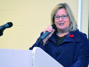 Ontario Minister of Government and Consumer Services Lisa Thompson speaks at Friday's round-table consultation in Stratford. Galen Simmons/The Beacon Herald/Postmedia Network