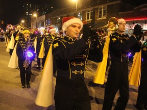 The Port Huron Northern high school marching band performs during the 2017 Sarnia Kinsmen Santa Claus Parade. The service club is switching to a drive-thru format for this year's parade.