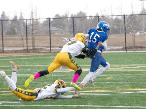 The Spruce Grove Cougars participate in a match in the era before COVID-19.