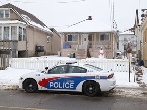 Greater Sudbury Police remained on the scene of a homicide on Melvin Avenue in Sudbury, Ont. on Tuesday November 19, 2019.