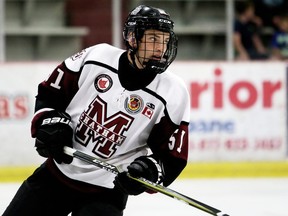 Chatham Maroons' Adrian Stubberfield (51) plays against the Strathroy Rockets in the third period at Chatham Memorial Arena in Chatham, Ont., on Sunday, Sept. 22, 2019. Mark Malone/Chatham Daily News/Postmedia Network